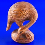 Carved Boxwood Wood Netsuke Carving Crane Peck Mussel