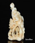 aeb0621 Hand Carved Hippo Ivory Carving Snuff Bottle Frog Lotus Leaf