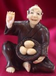 win4037 ebony wood mammoth ivory netsuke man sell egg
