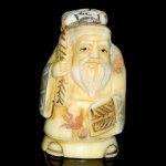 Carved OX Bone Japanese Netsuke Carving Human Figures