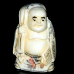 Carved OX Bone Japanese Netsuke Carving Human Figures