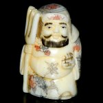 Carved OX Bone Japanese Netsuke Carving Human Figures