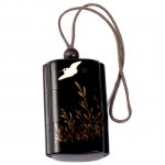 Japanese Ebony Iron Wood Ivory Inlay Bird Inro Carving