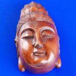 Japanese Hand Carved Boxwood Wood Netsuke Carving Kwan-yin Head #671