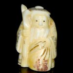 Carved OX Bone Japanese Netsuke Carving Human Figures