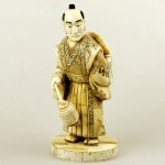 Carved OX Bone Carving Statue Sculpture Japanese Figure