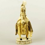 Carved OX Bone Carving Statue Sculpture God Ride Horse