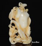 aeb0494 Japanese Hippo Ivory Carving Snuff Bottle Flower