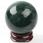 40mm Moss Agate Gem Stone Sphere Ball Display Ornament