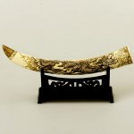 9.4" Carved OX Bone Carving Statue Dragon Sculpture