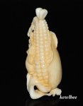 aeb0574 Japanese Hippo Ivory Carving Snuff Bottle Corn