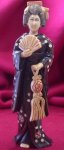 win3029 japanese ebony iron wood ivory netsuke belle 4"