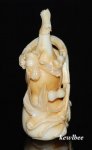 aeb0612 Japanese Hippo Ivory Carving Snuff Bottle Gourd