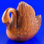 Handwork Carved Boxwood Wood Netsuke Carving Lucky Swan