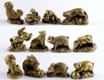 Copper Brass Carving Statue 12 Chinese Zodiac Animals