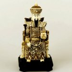Carved OX Bone Carving Statue Sculpture Emperor Display