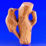 Hand Carved Boxwood Wood Netsuke Carving Bird Peck Wood