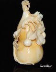 aeb0571 Japanese Hippo Ivory Carving Snuff Bottle Gourd