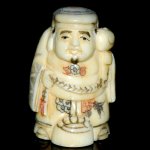 Carved OX Bone Japanese Netsuke Carving Human Figures