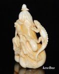 aeb0617 Hand Carved Hippo Ivory Carving Snuff Bottle Eggplant