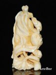 aeb0625 Hand Carved Hippo Ivory Carving Snuff Bottle Frog Lotus Leaf