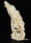 aeb0603 Japanese Hippo Ivory Carving Snuff Bottle Frog On Lotus Leaf