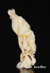 aeb0508 Hand Carved Hippo Ivory Carving Snuff Bottle Frog Lotus Leaf