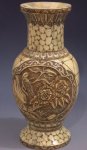 afc0135 Large Carved Ox Bone Flower Vase Carving Display Stand