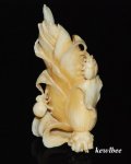 aeb0469 DELICATE HIPPO TUSK SNUFF BOTTLE HEXAPOD CORN