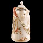 Hand Carved OX Bone Snuff bottle Carving Human Figurine