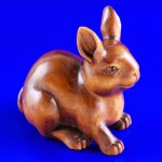 Handwork Carved Boxwood Wood Netsuke Carving Rabbit