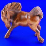 Handwork Carved Boxwood Wood Netsuke Carving Cute Horse