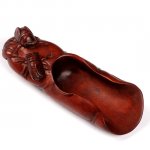 Carved Craft Boxwood Tea & Coffee Scoop Carving Cicadas