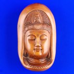 Handmade Carved Boxwood Wood Netsuke Carving Kwan-Yin
