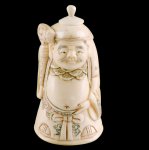 Handcarved OX Bone Snuff bottle Carving Big Stomach Man