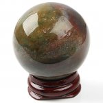 40mm Round Indian Agate Gem Stone Sphere Ball Display