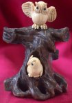 win4019 movable ebony wood mammoth ivory netsuke owl