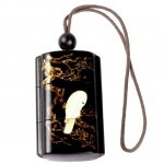 Japanese Ebony Iron Wood Ivory Inlay Bird Inro Carving