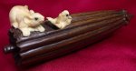 win4018 movable ebony wood mammoth ivory netsuke mouse