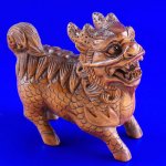 Handwork Carved Boxwood Wood Netsuke Carving Cute Kylin
