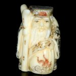 Carved OX Bone Japanese Netsuke Carving Human Figures