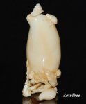 aeb0497 Hand Carved Hippo Ivory Carving Snuff Bottle Fruit
