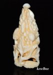 aeb0579 Japanese Hippo Ivory Carving Snuff Bottle Balsam pear