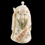 Hand Carved OX Bone Snuff bottle Carving God Of Wealth