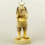 8.6" Large Carved OX Bone Carving Statue Fruit Grower