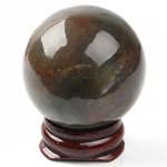 40mm Indian Agate Gem Stone Sphere Ball Crystal Display
