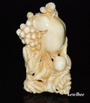 aeb0570 Japanese Hippo Ivory Carving Snuff Bottle Fruit