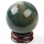 Moss Agate Stone Sphere Ball Crystal Display Decoration