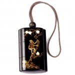 Ebony Iron Wood Ivory Inlay Monkey Peach Inro Carving