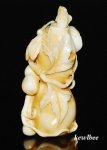 aeb0522 HANDCRAFT HIPPO TUSK SNUFF BOTTLE GOURD